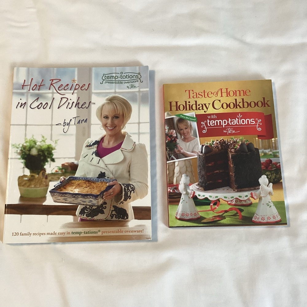 TEMPTATIONS: lot of 2 cookbooks by Tara